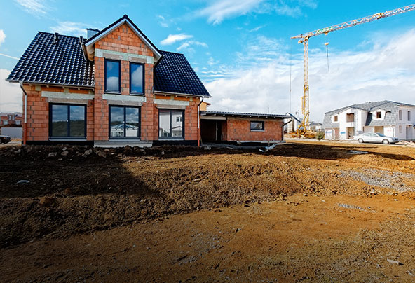 Einfamilienhaus im Bauzustand